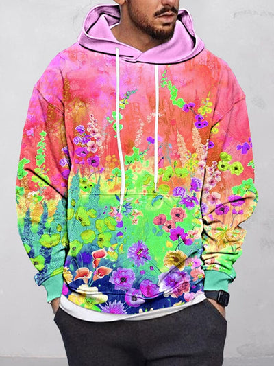 Soft Floral Print Pullover Hoodie Hoodies coofandystore PAT2 S 