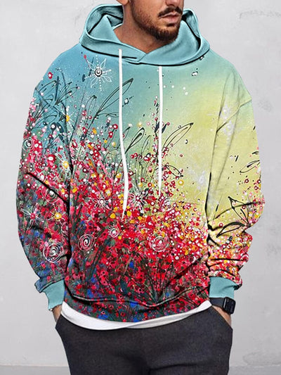 Soft Floral Print Pullover Hoodie Hoodies coofandystore PAT4 S 