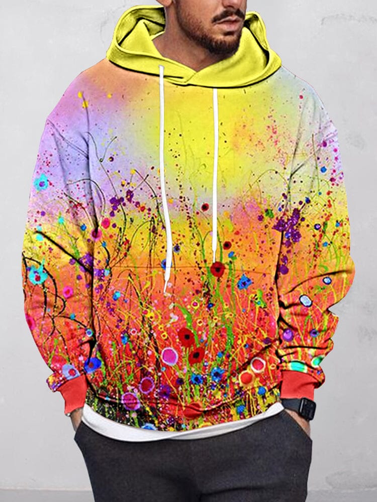 Soft Floral Print Pullover Hoodie Hoodies coofandystore PAT5 S 