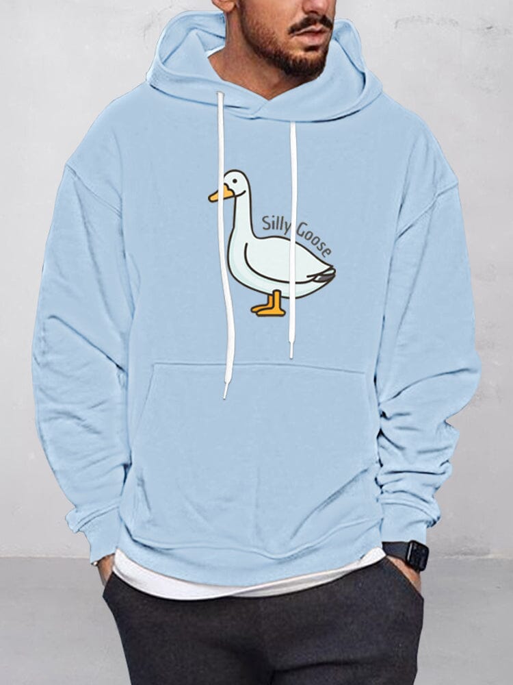 Casual Goose Graphic Pullover Hoodie Hoodies coofandystore Light Blue S 