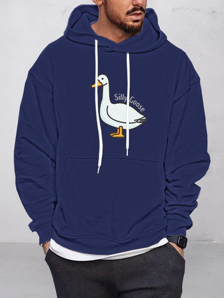 Casual Goose Graphic Pullover Hoodie Hoodies coofandystore Navy Blue S 