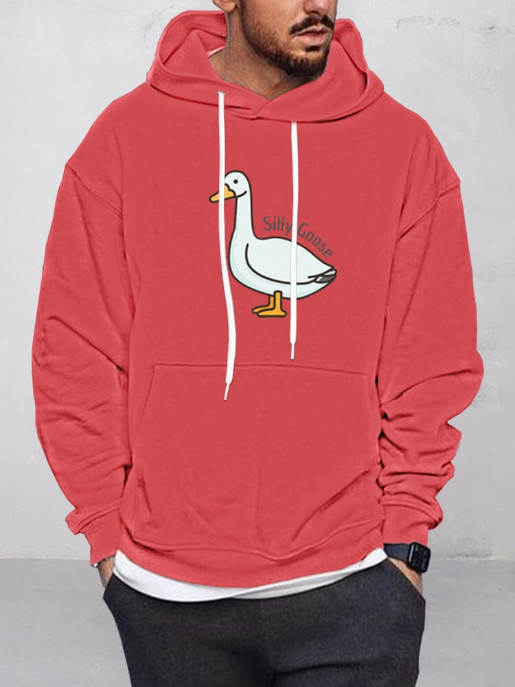 Casual Goose Graphic Pullover Hoodie Hoodies coofandystore Red S 