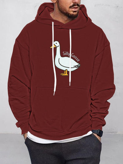 Casual Goose Graphic Pullover Hoodie Hoodies coofandystore Wine Red S 