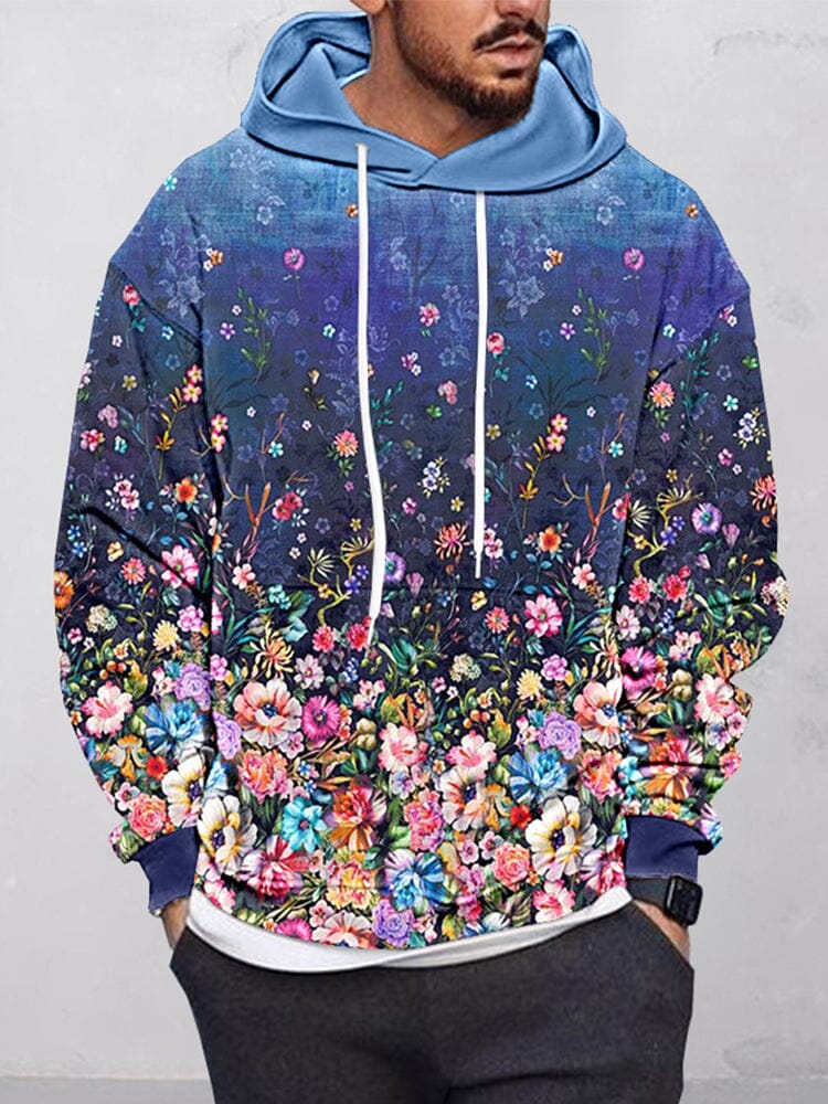 Stylish Flower Printed Hoodie Hoodies coofandy PAT1 S 