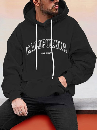 Casual Word Printed Hoodie Hoodies coofandystore Black S 