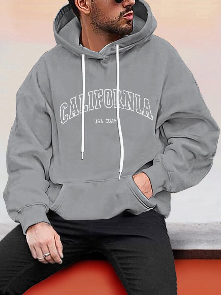 Casual Word Printed Hoodie Hoodies coofandystore Grey S 