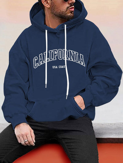 Casual Word Printed Hoodie Hoodies coofandystore Navy Blue S 