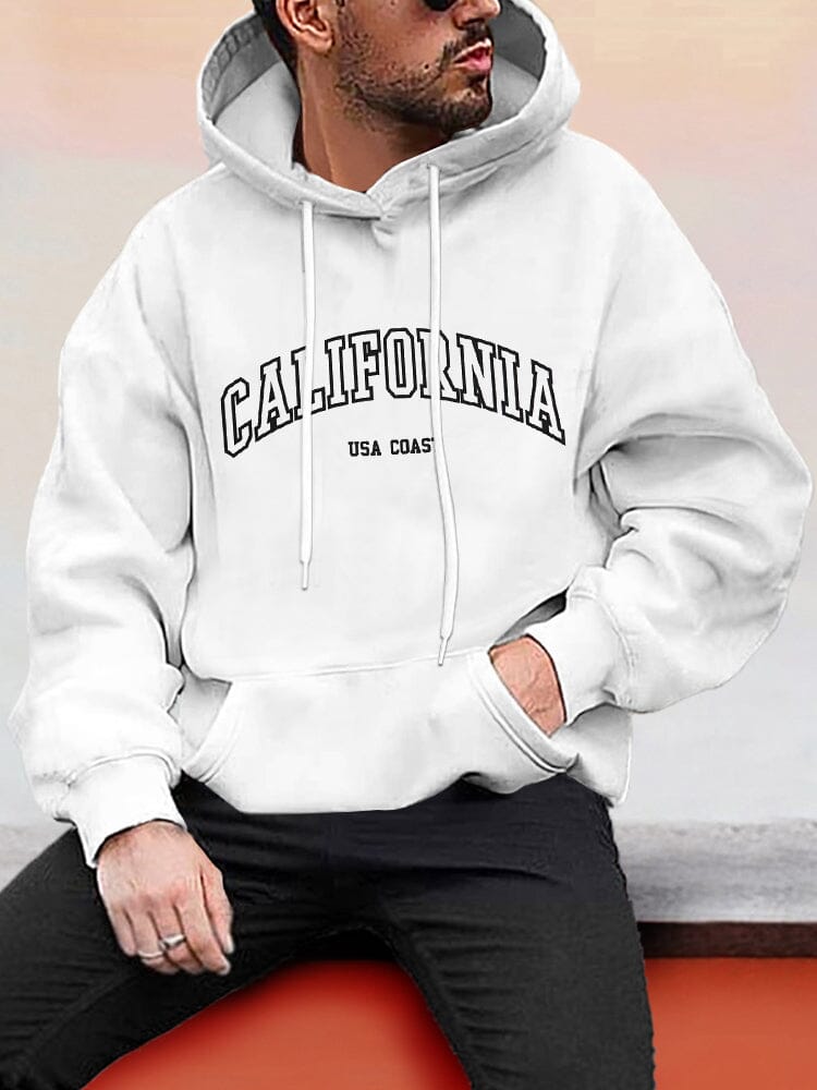 Casual Word Printed Hoodie Hoodies coofandystore White S 