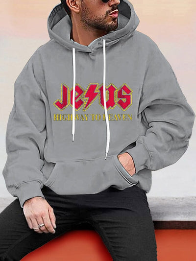 Casual Word Printed Hoodie Hoodies coofandy Grey S 