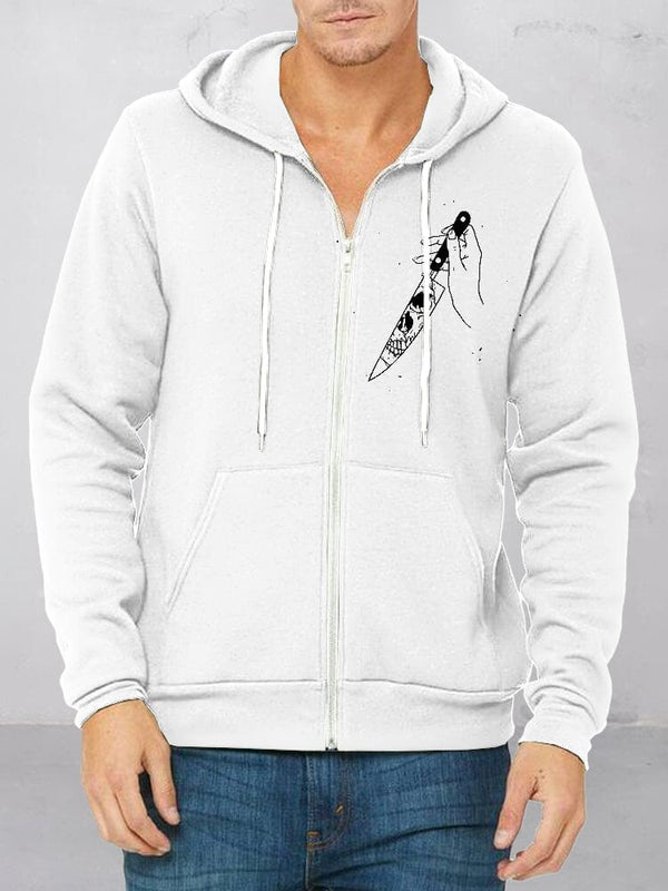 Cozy Simple Graphic Hoodie Hoodies coofandy White S 