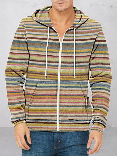 Casual Colorful Stripe Hoodie Hoodies coofandy PAT1 S 