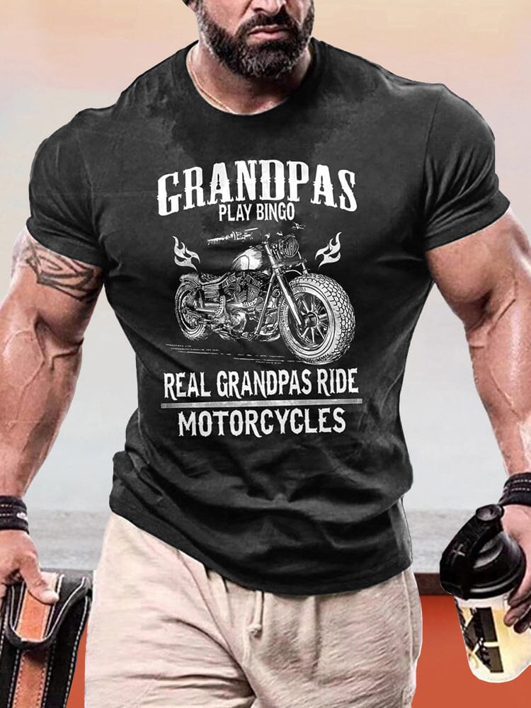 Cozy Motorcycle Graphic T-shirt T-Shirt coofandy Black S 