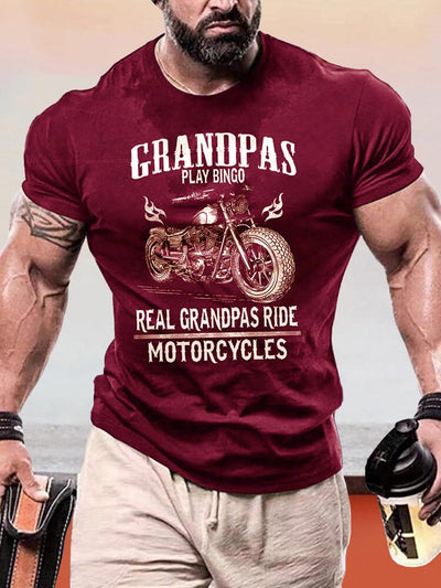 Cozy Motorcycle Graphic T-shirt T-Shirt coofandy Wine Red S 