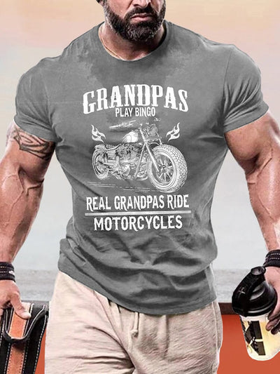 Cozy Motorcycle Graphic T-shirt T-Shirt coofandy Grey S 