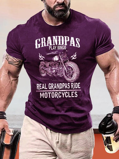 Cozy Motorcycle Graphic T-shirt T-Shirt coofandy Purple S 