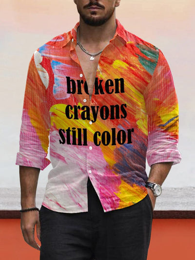 Colorful Printed Cotton Linen Shirt Shirts coofandy PAT5 S 