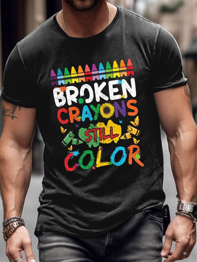 Colorful Broken Crayons Still Color T-shirt T-Shirt coofandy PAT1 S 