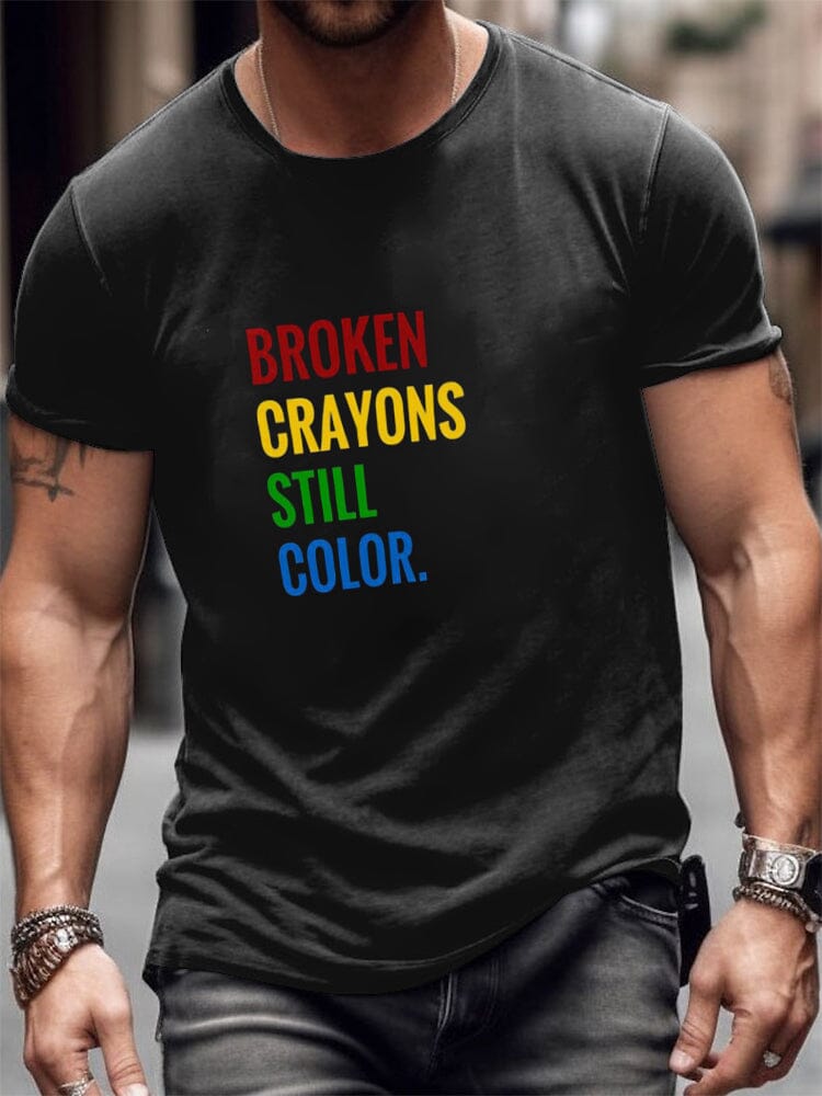Colorful Broken Crayons Still Color T-shirt T-Shirt coofandy PAT2 S 