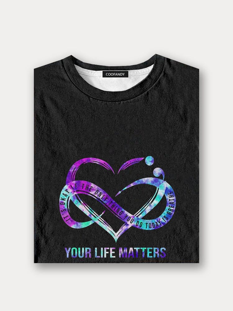 Your Life Matters Suicide Prevention T-Shirt T-Shirt coofandy 