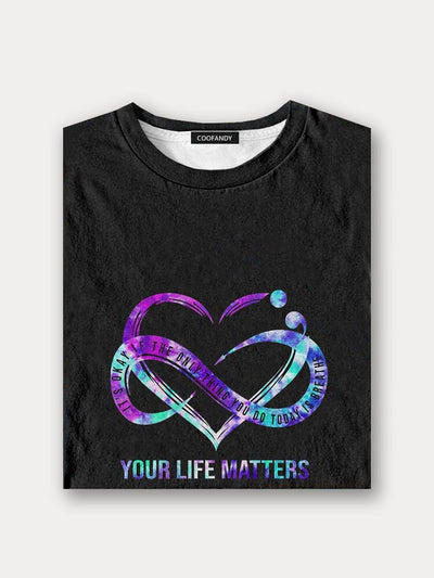 Your Life Matters Suicide Prevention T-Shirt T-Shirt coofandy 