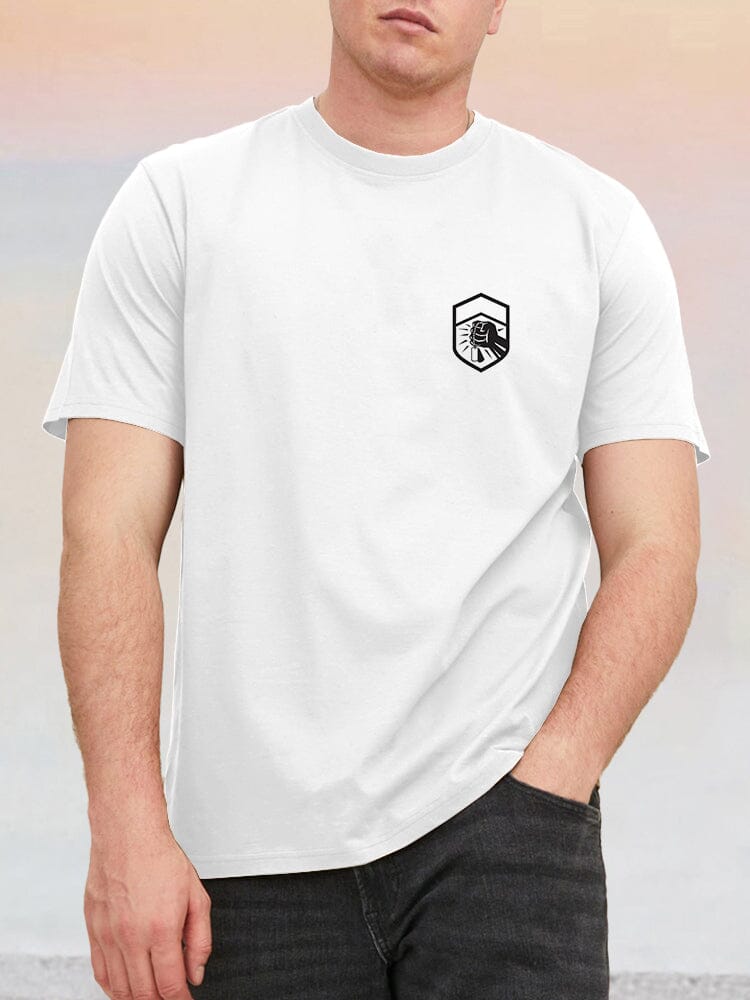 Basic Graphic Veteran T-shirt T-Shirt coofandy White S 
