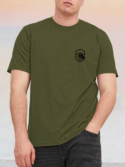 Basic Graphic Veteran T-shirt T-Shirt coofandy Army Green S 