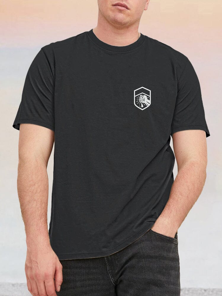 Basic Graphic Veteran T-shirt T-Shirt coofandy Black S 