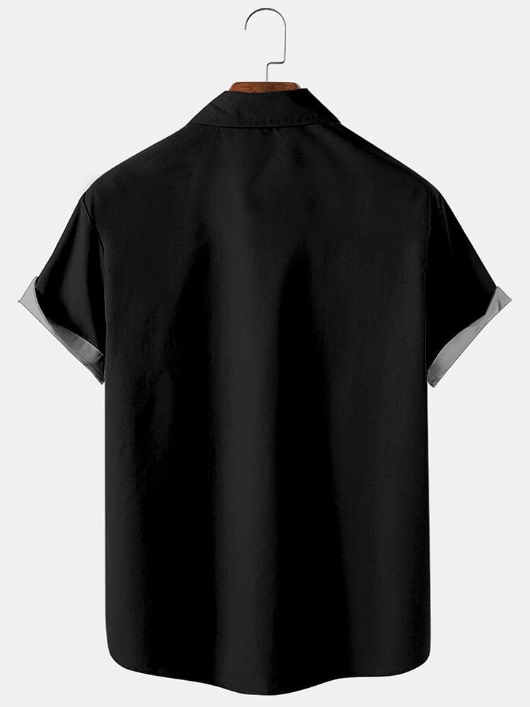 Bat Printed Splicing Cottton Linen Shirt Shirts coofandy 