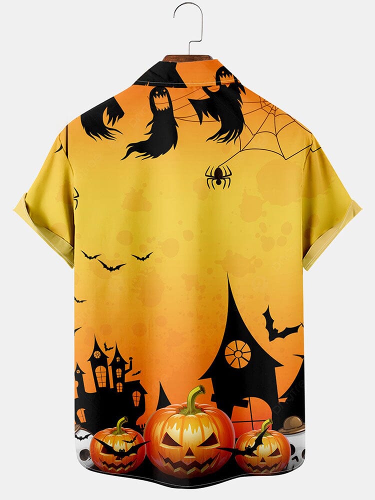 Creative Halloween Graphic Cotton Linen Shirt Shirts coofandy 