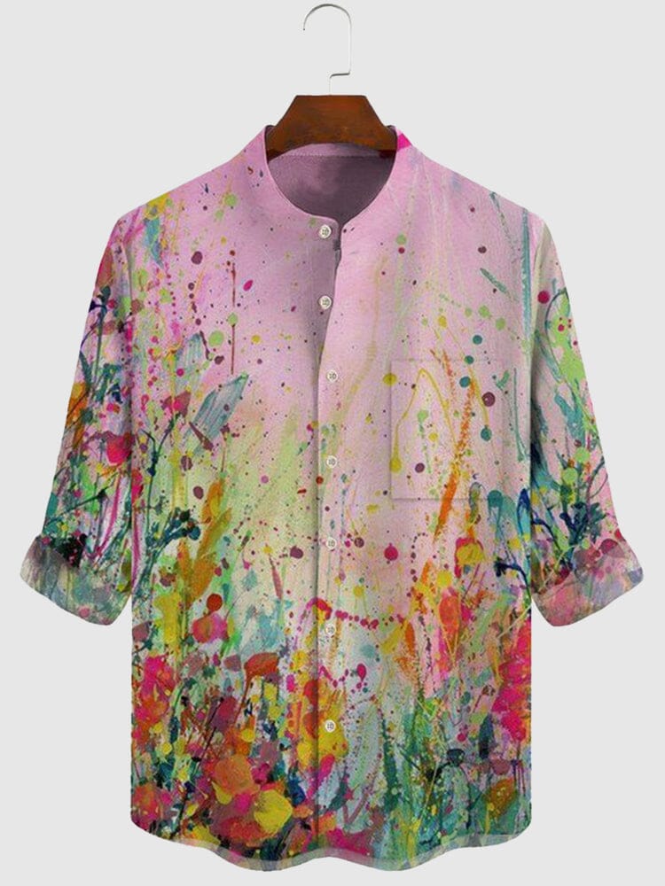 Art Printed Long-Sleeve Shirt Shirts coofandy 