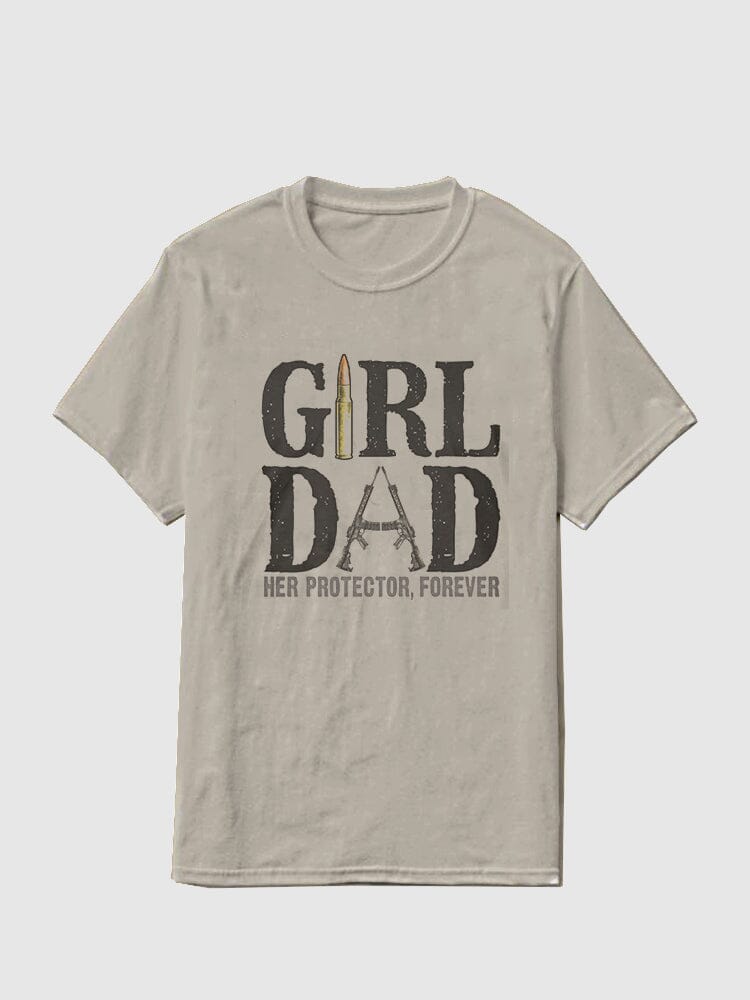 Personalized Girl Dad Printed T-shirt T-Shirt coofandy 