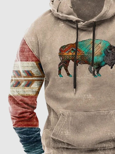 Vintage Bull Graphic Hoodies Hoodies coofandy 