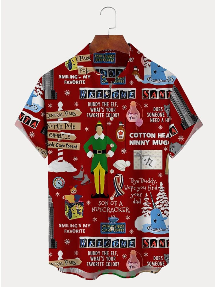 Creative Christmas Printed Shirt Shirts coofandy PAT4 S 