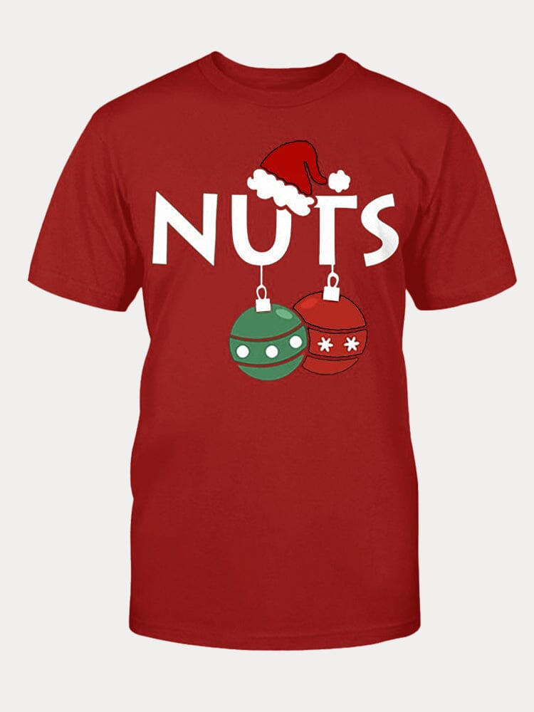 Casual Christmas Graphic T-shirt Shirts coofandy Red S 