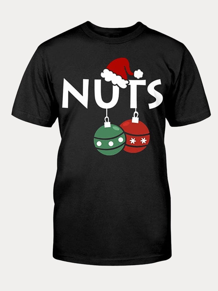 Casual Christmas Graphic T-shirt Shirts coofandy Black S 
