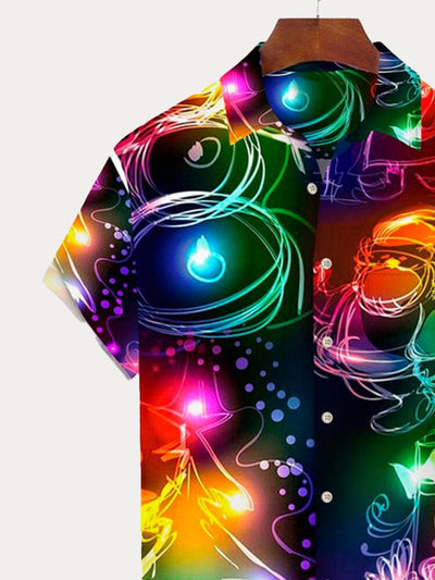 Christmas Lights Graphic Cotton Linen Shirt Shirts coofandy 