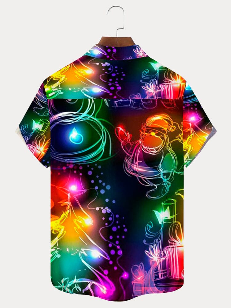 Christmas Lights Graphic Cotton Linen Shirt Shirts coofandy 