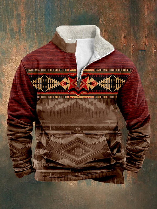 Vintage Western Cowboy Pullover Hoodies coofandy PAT1 S 