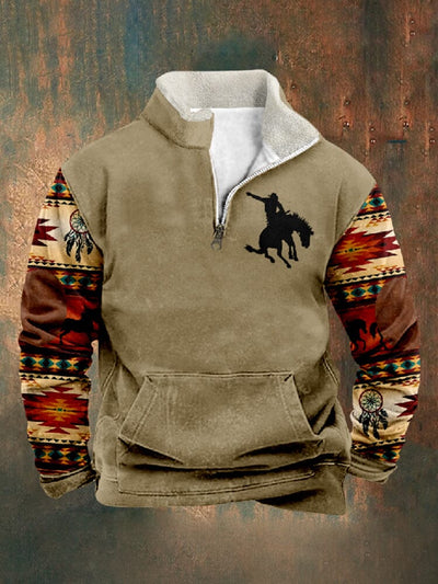 Vintage Western Cowboy Pullover Hoodies coofandy PAT5 S 