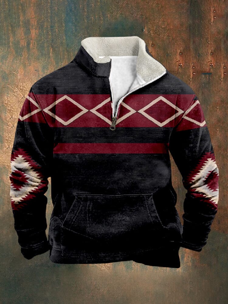 Vintage Western Cowboy Print Sweatshirt Hoodies coofandy PAT4 S 