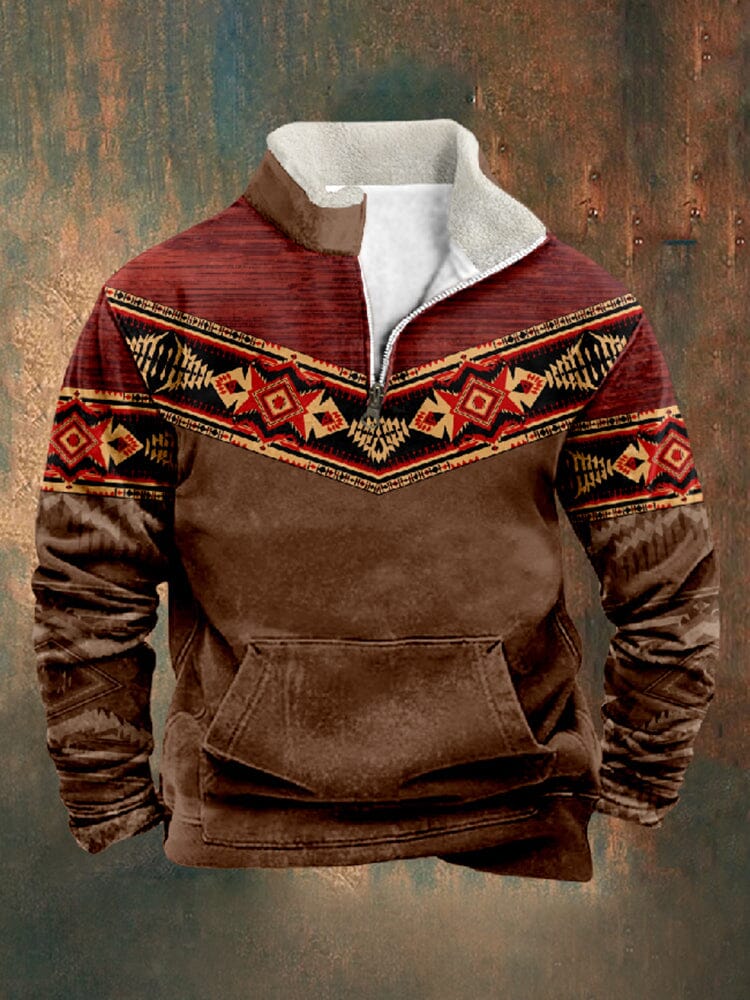 Vintage Western Cowboy Print Sweatshirt Hoodies coofandy PAT7 S 