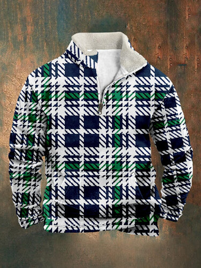 Casual Comfy Plaid Sweatshirt Hoodies coofandy PAT2 S 