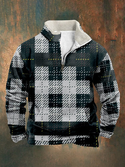 Casual Comfy Plaid Sweatshirt Hoodies coofandy PAT5 S 