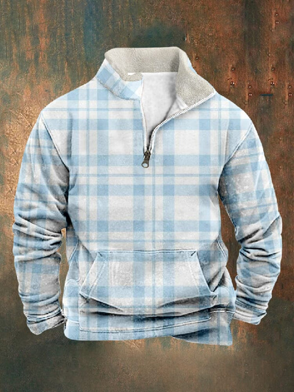 Casual Comfy Plaid Sweatshirt Hoodies coofandy PAT8 S 