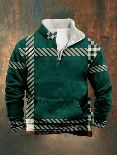 Vintage Comfy Plaid Sweatshirt Hoodies coofandy PAT7 S 