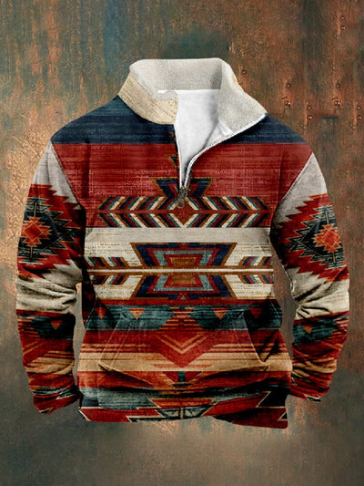 Western Vintage Print Pullover Sweatshirt Hoodies coofandy PAT8 S 