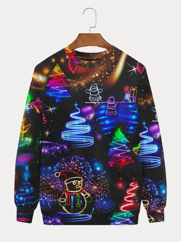 Christmas Lights Graphic Sweatshirts Hoodies coofandy Black S 