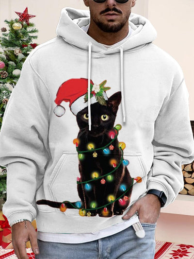 Casual Cat Graphic Pullover Hoodie Hoodies coofandy PAT5 S 