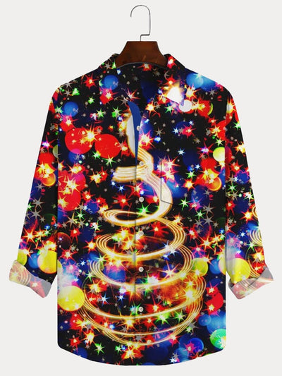 Creative Christmas Shining Graphic Shirt Shirts coofandy 