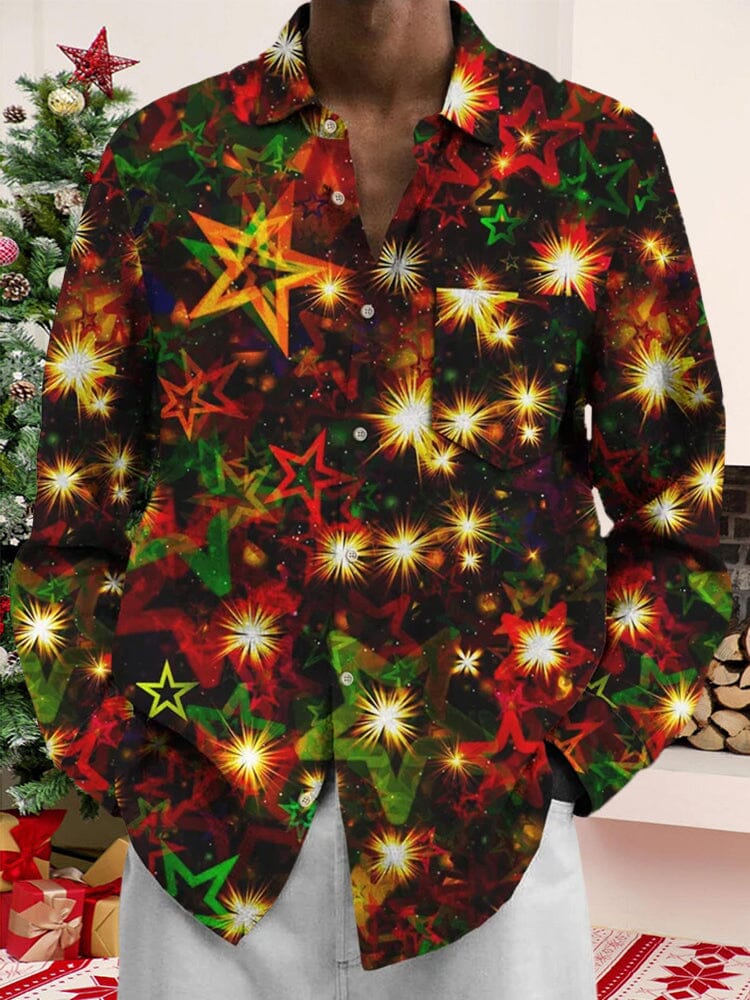 Creative Christmas Shining Graphic Shirt Shirts coofandy PAT3 S 